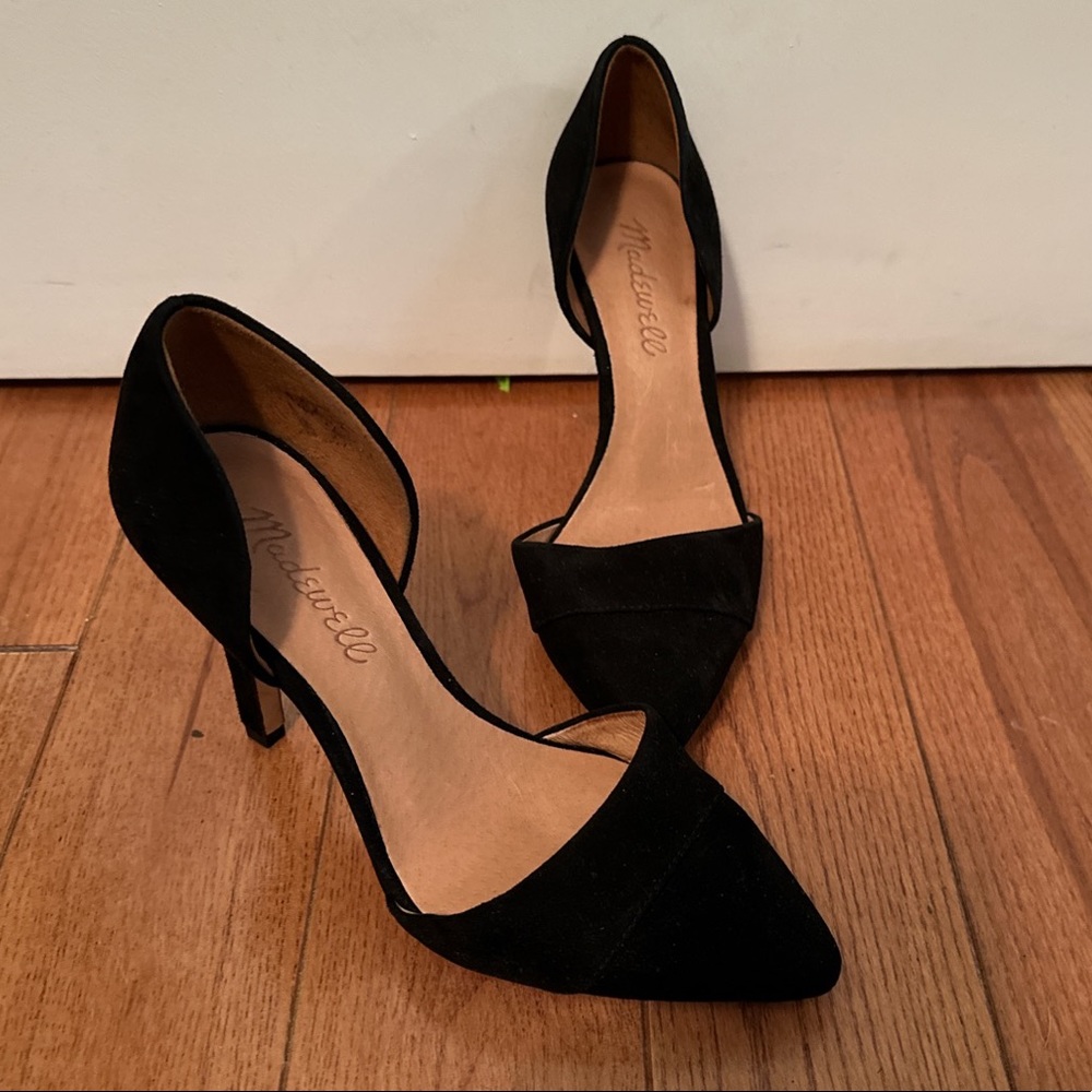Madewell Black Suede D’orsay heels - Size 5
